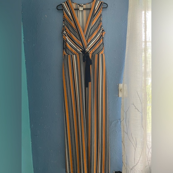 Wrapper Multicolor Striped dress size L - Picture 1 of 7